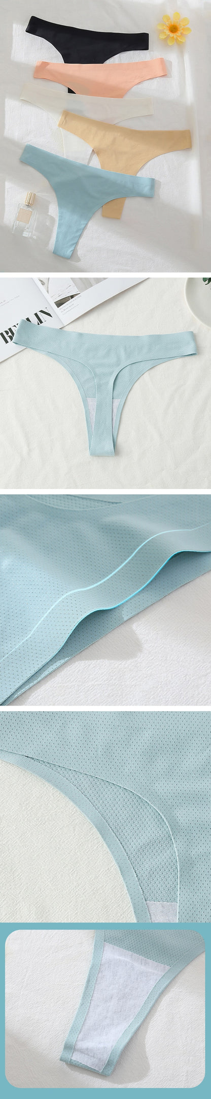 3 pack Seamless Thongs Women Underwear Ice Silk Sexy Sports Panties  T-back Solid Panties Intimates Lingerie The Clothing Company Sydney