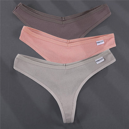 3 Pack G-string Panties Cotton Underwear Underpants Thong Solid Color Pantys Lingerie Briefs The Clothing Company Sydney