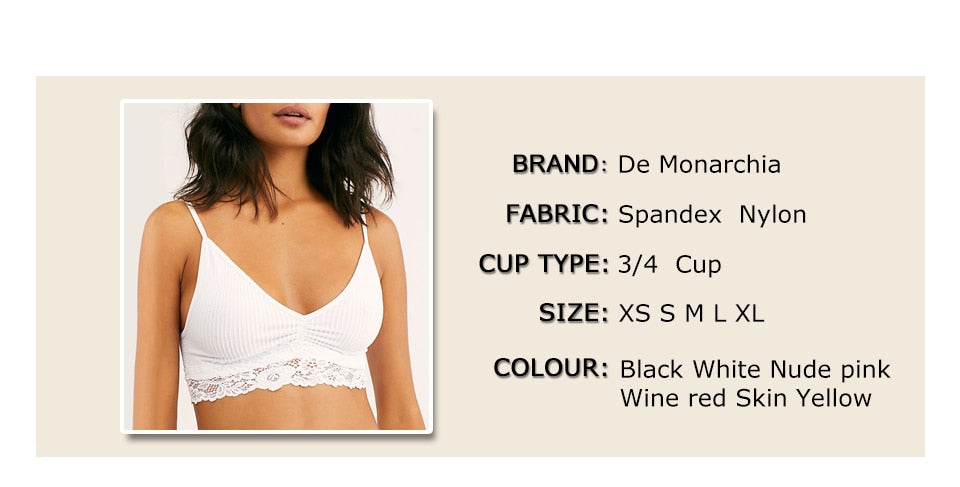 Homewear Seamless Ribbed Thin Bra  Wire Free Ladies Lace Bralette Backless Cotton underwear Lace Lingerie The Clothing Company Sydney