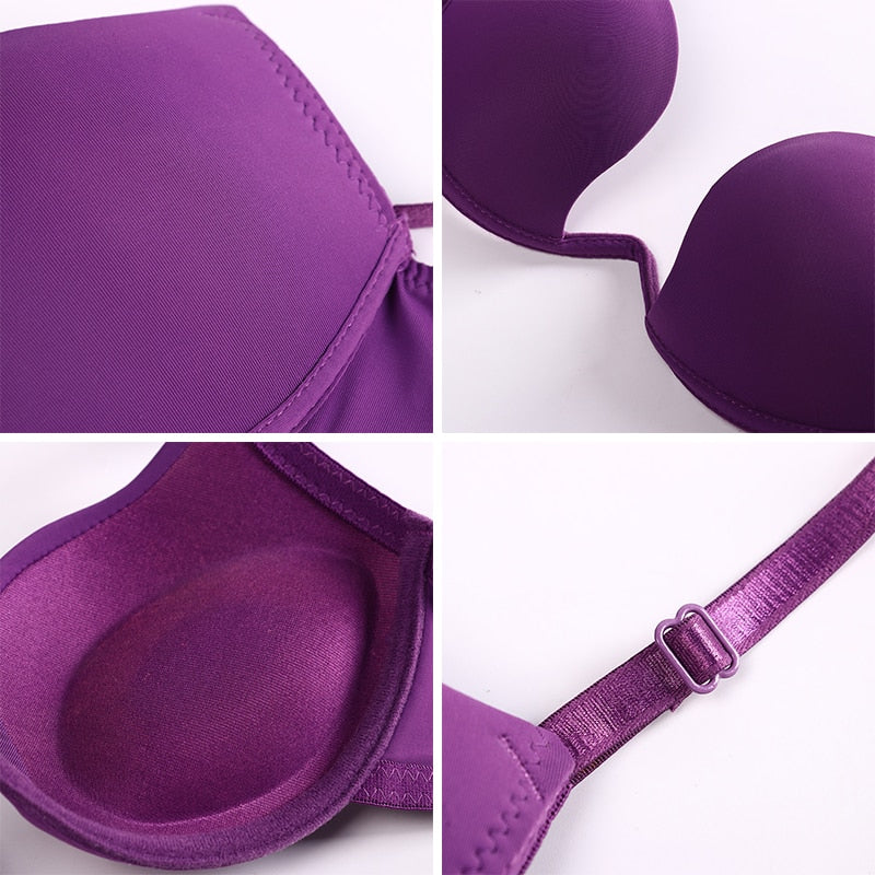 Deep V Push Up Bra Strapless Underwire Underwear Soutien Gorge Thin Half Cup Lingerie Bra The Clothing Company Sydney