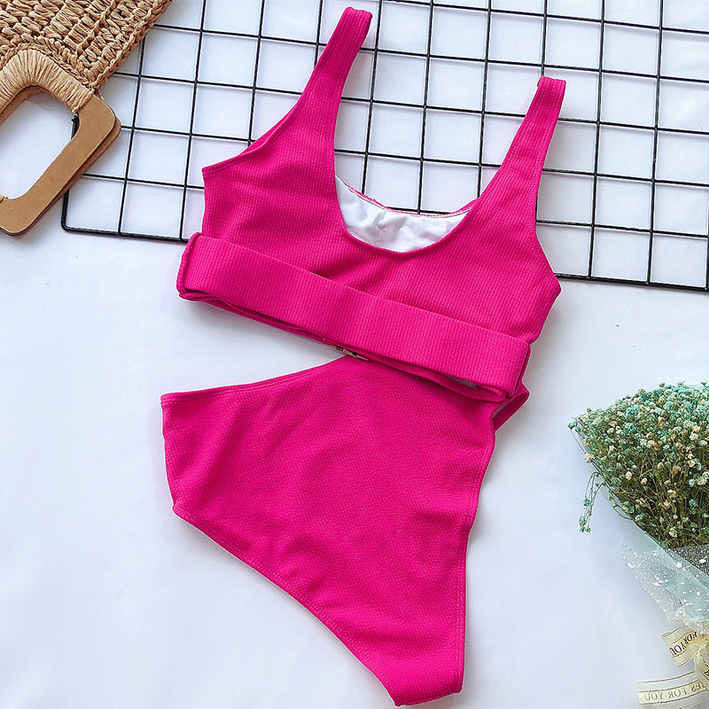 2 PieceHigh Waist Bikini Swimsuit Women Swimwear Bandeau Push Up Bikini Set Buckle Bathing Suit Beach Swimming Suit The Clothing Company Sydney