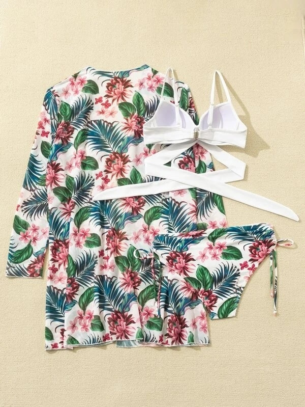 Print Floral Swimsuits 3 Piece Beach Bikinis Set Push Up Swimwear Bather Bathing Suit The Clothing Company Sydney