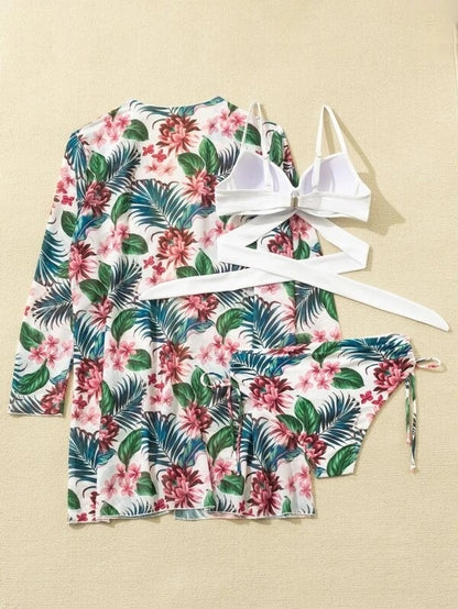Print Floral Swimsuits 3 Piece Beach Bikinis Set Push Up Swimwear Bather Bathing Suit The Clothing Company Sydney