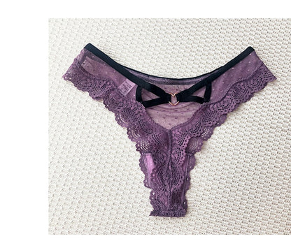 Lace Low Waist Panties  Hollow Back Transparent Underwear Lingerie G String Thong Briefs The Clothing Company Sydney