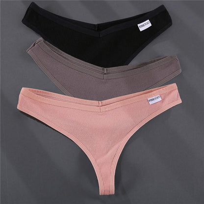 3 Pack G-string Panties Cotton Underwear Underpants Thong Solid Color Pantys Lingerie Briefs The Clothing Company Sydney