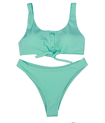 Ribbed Bikini Sets Swimsuit Tie Front Two Pieces Sport Swimwear Beach Brazilian Bathing Suit The Clothing Company Sydney