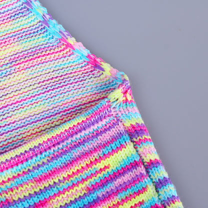 Rainbow Print Halter Cut Out Crop Top and Shorts 2 Piece Matching Set Club Fashion Outfits Loungewear Set The Clothing Company Sydney