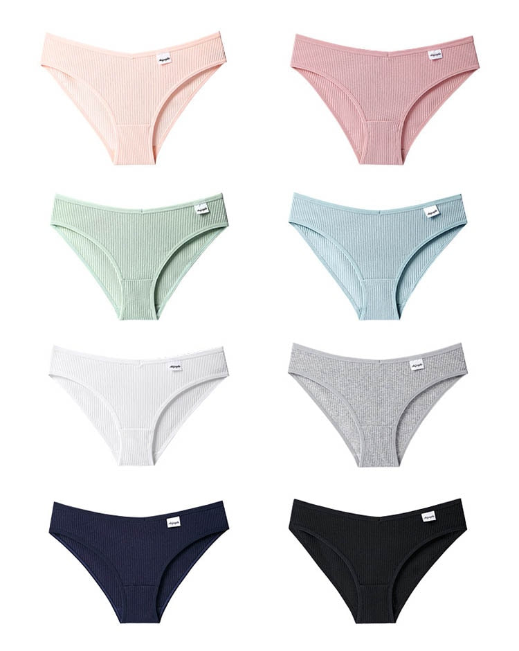 Panties Striped Cotton Underwear Solid Color Briefs Low-Rise Soft Panty Women Underpants Female Lingerie The Clothing Company Sydney