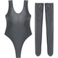 Women's Glossy Stretchy Swimming Suit Swimwear Swimsuit Sleeveless High Cut Slim Fit Bodysuit with Stocking Outfits Clubwear The Clothing Company Sydney