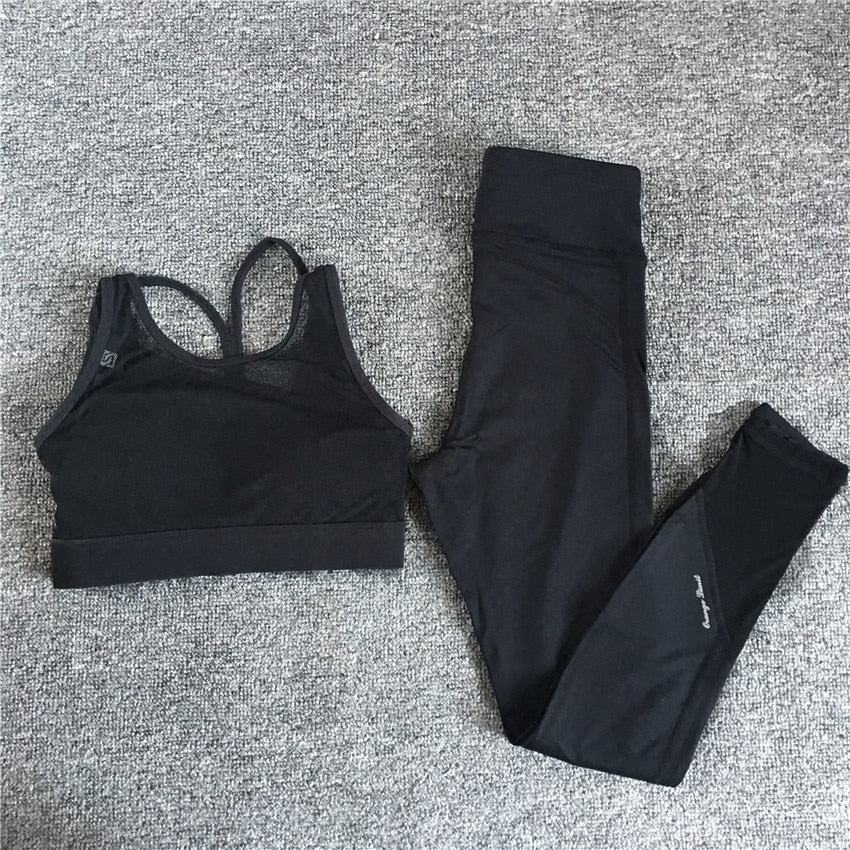 Splicing Seamless Yoga Set Gym Clothing Workout Clothes for Women Tracksuit  Gym Set High Waist Sport Outfit Yoga Fitness Suit