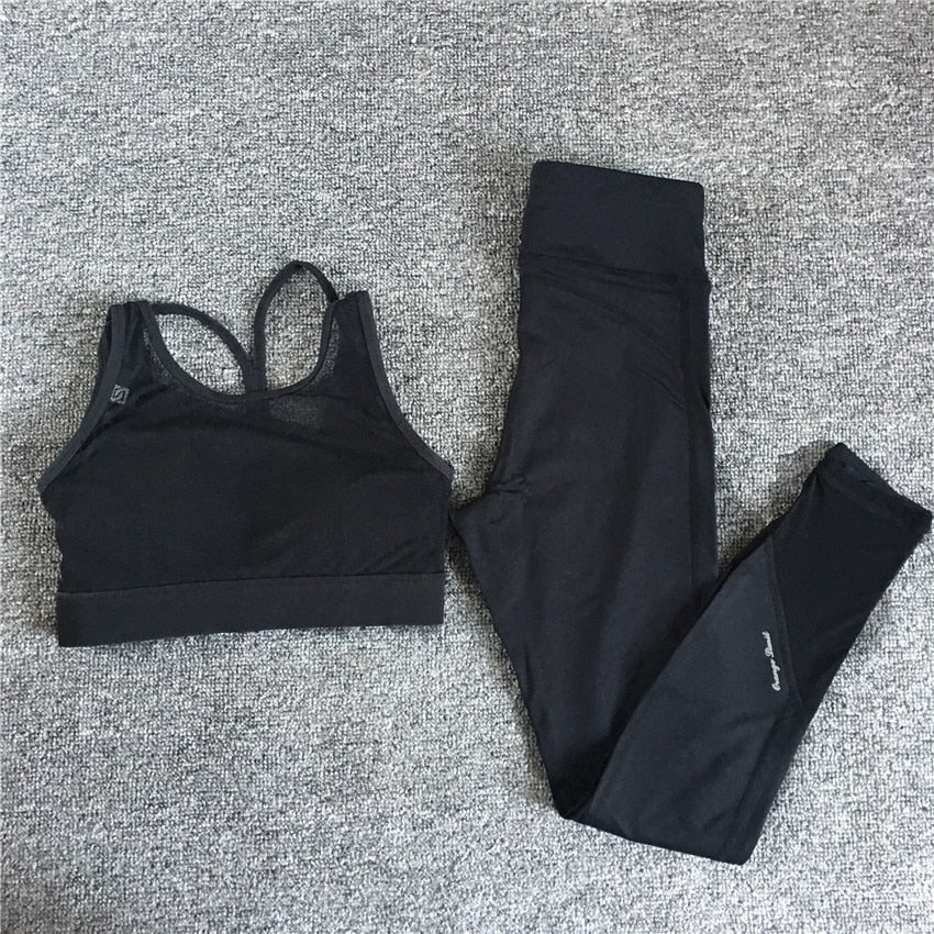 2 Piece Yoga Set Women Fitness Gym Clothing Sportswear Mesh Workout Sport Tracksuit Yoga Running Gym Suits Push Up Set The Clothing Company Sydney