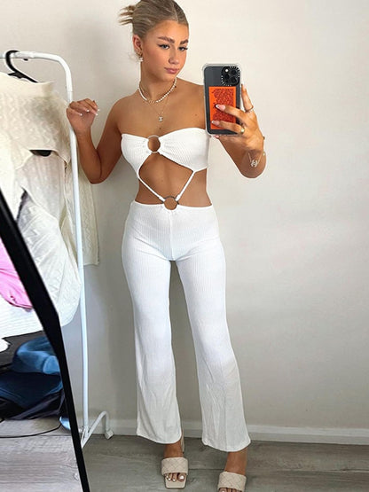 Bandage Cut Out Sexy Backless Elegant Strapless Jumpsuits Women Club Party Rompers Sleeveless One Piece Overalls The Clothing Company Sydney