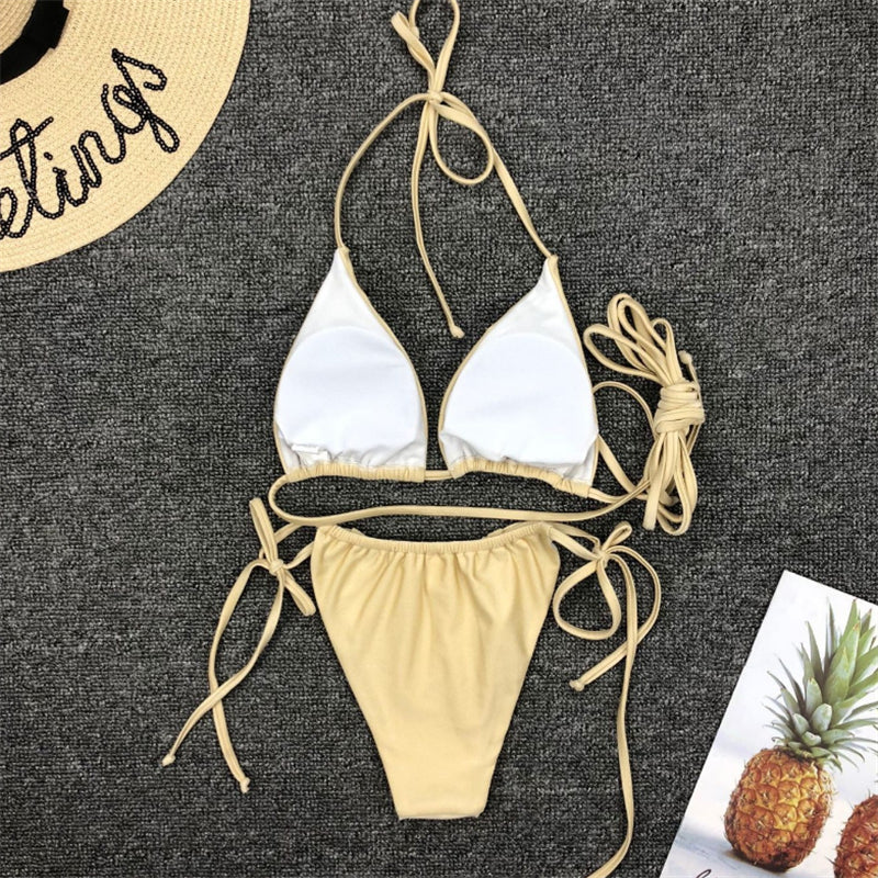 Brazilian Thong Bikini Swimwear Bandage Solid Swimsuit Micro Bikini Set Summer Beachwear Swim Suit The Clothing Company Sydney