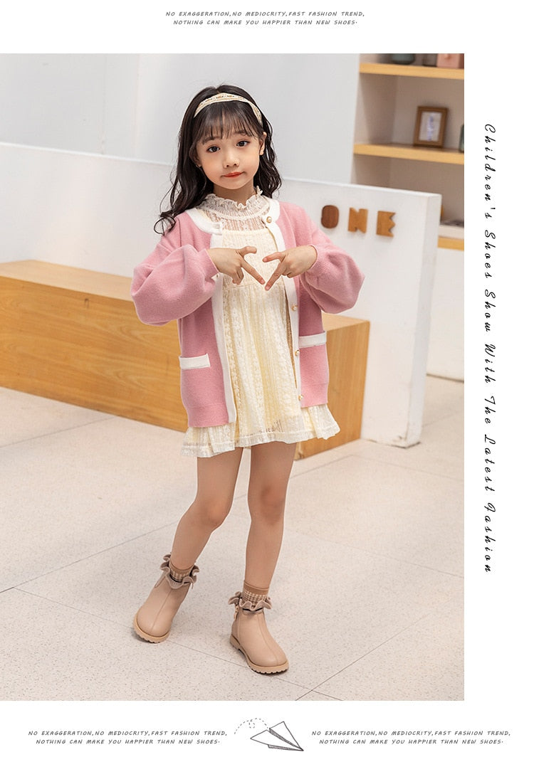 Flower Girls Boots Autumn/Winter Plush Children Boots Boys Girls Shoes Fashion Brand Soft Leather Warm Kids Boots The Clothing Company Sydney