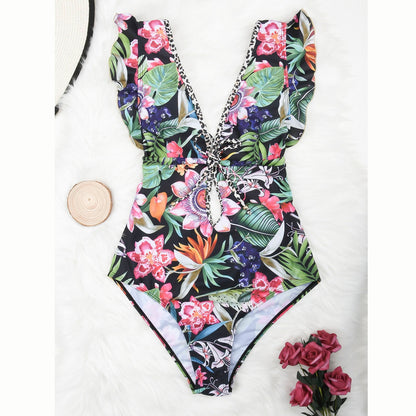 Ruffle One Pieces Swimsuit Swimwear Female High Cut Brazilian Bather Monokini Bathing Suit Beachwear The Clothing Company Sydney