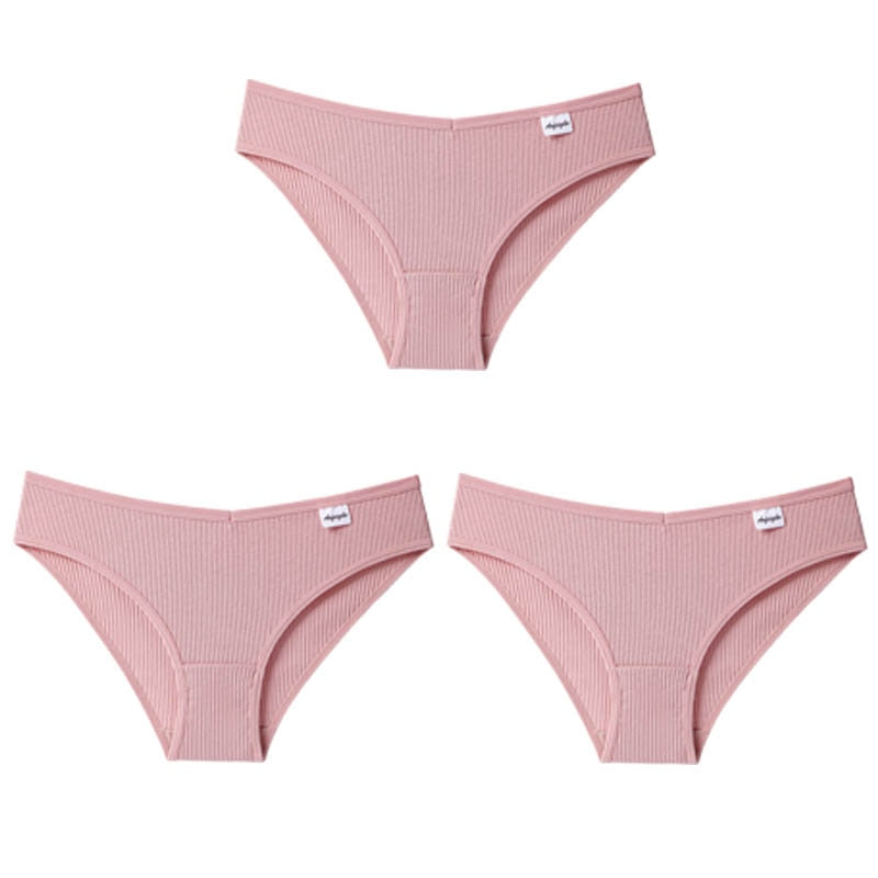 Panties Striped Cotton Underwear Solid Color Briefs Low-Rise Soft Panty Women Underpants Female Lingerie The Clothing Company Sydney