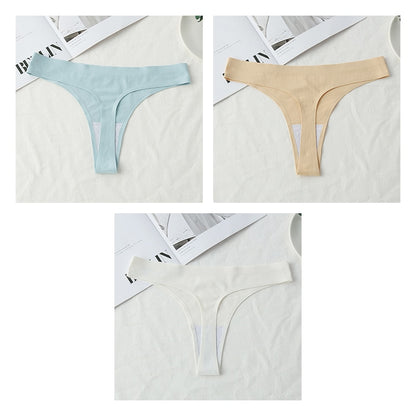 3 pack Seamless Thongs Women Underwear Ice Silk Sexy Sports Panties  T-back Solid Panties Intimates Lingerie The Clothing Company Sydney
