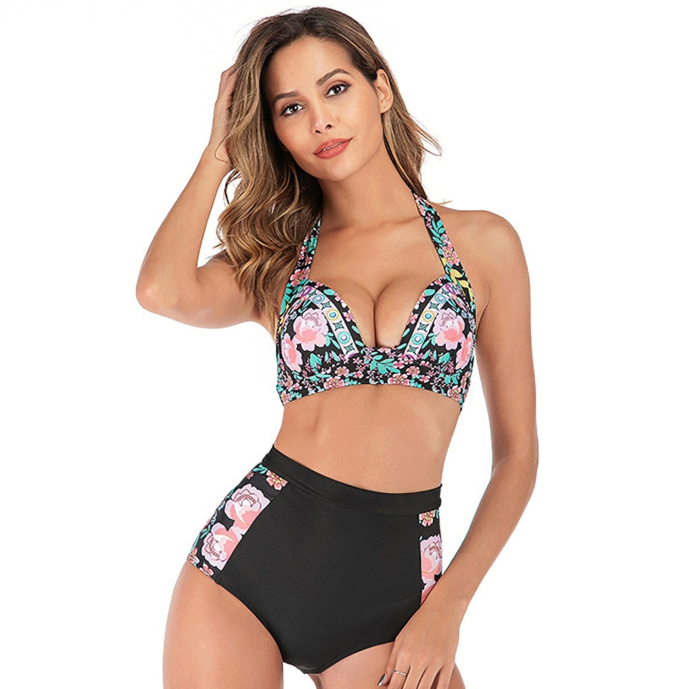 2 Piece Swimwear Plus Size XXXL Split Bikinis Swimsuit Push Up Padded Polyester Beachwear Bathing Swimming Suit The Clothing Company Sydney