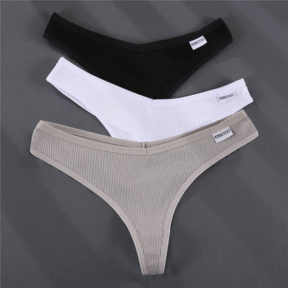 3 Pack G-string Panties Cotton Underwear Underpants Thong Solid Color Pantys Lingerie Briefs The Clothing Company Sydney