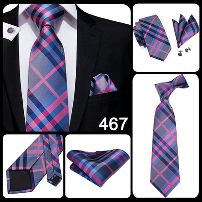 3 Piece Business Classic Blue Black Striped Solid Neck Tie Necktie Pocket Square Cufflinks Wedding Party Silk Tie Set The Clothing Company Sydney