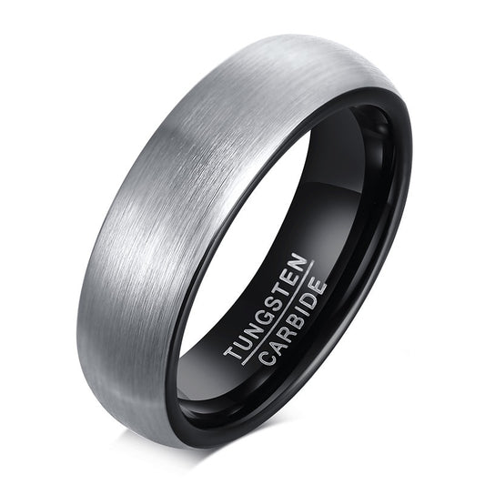 Basic 6mm Men Wedding Black Tungsten Carbide Ring, Matte Finished Minimalist Finger Bands Jewellery The Clothing Company Sydney