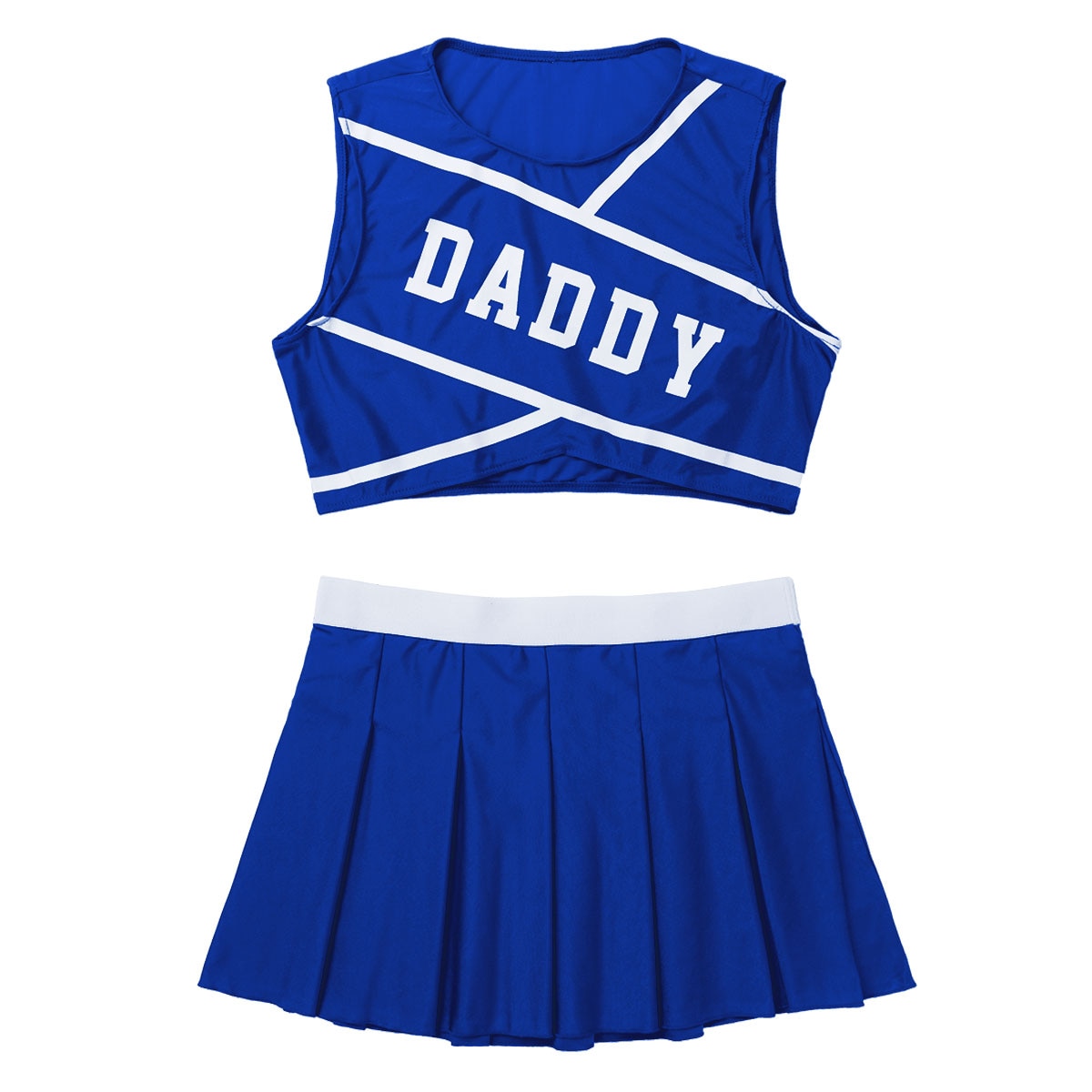 2 Piece Women's Adult Role Play Uniform Cheerleader DADDY Halloween Cosplay Costume Crop Top with Mini Pleated Skirt The Clothing Company Sydney