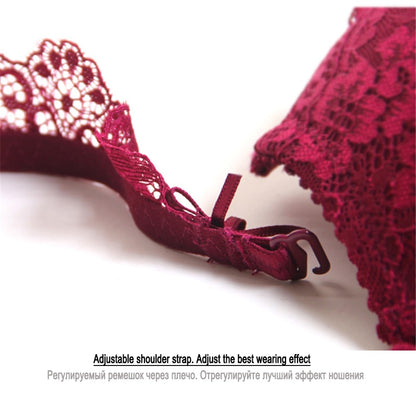 2 Piece underwear Set Lace Push-up Bra And Panty Sets Bow Comfortable Brassiere Bra Adjustable Deep V Lingerie The Clothing Company Sydney