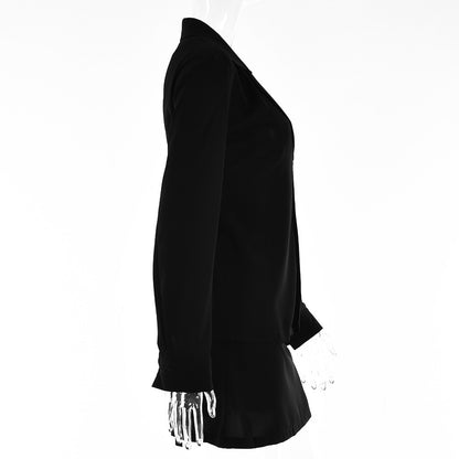 Turn-down Collar Button Two Piece Set Brown Long Sleeve Top High Waist Skirt Women Autumn Slim Office Outfits The Clothing Company Sydney