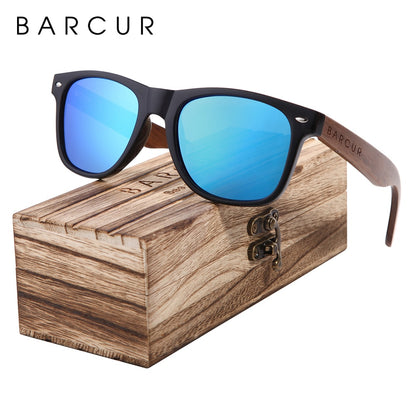 Designer Black Walnut Wood Polarized Sunglasses Men Glasses UV400 Protection Eyewear The Clothing Company Sydney