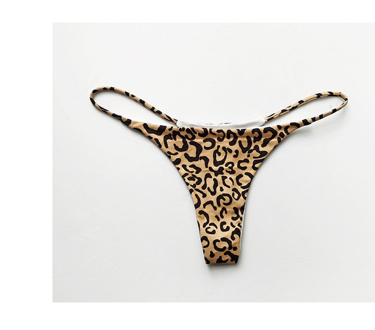 Cotton G String Leopard Print Panties Briefs Thong Low Waist T-back Bikini Underwear Seamless Lingerie The Clothing Company Sydney