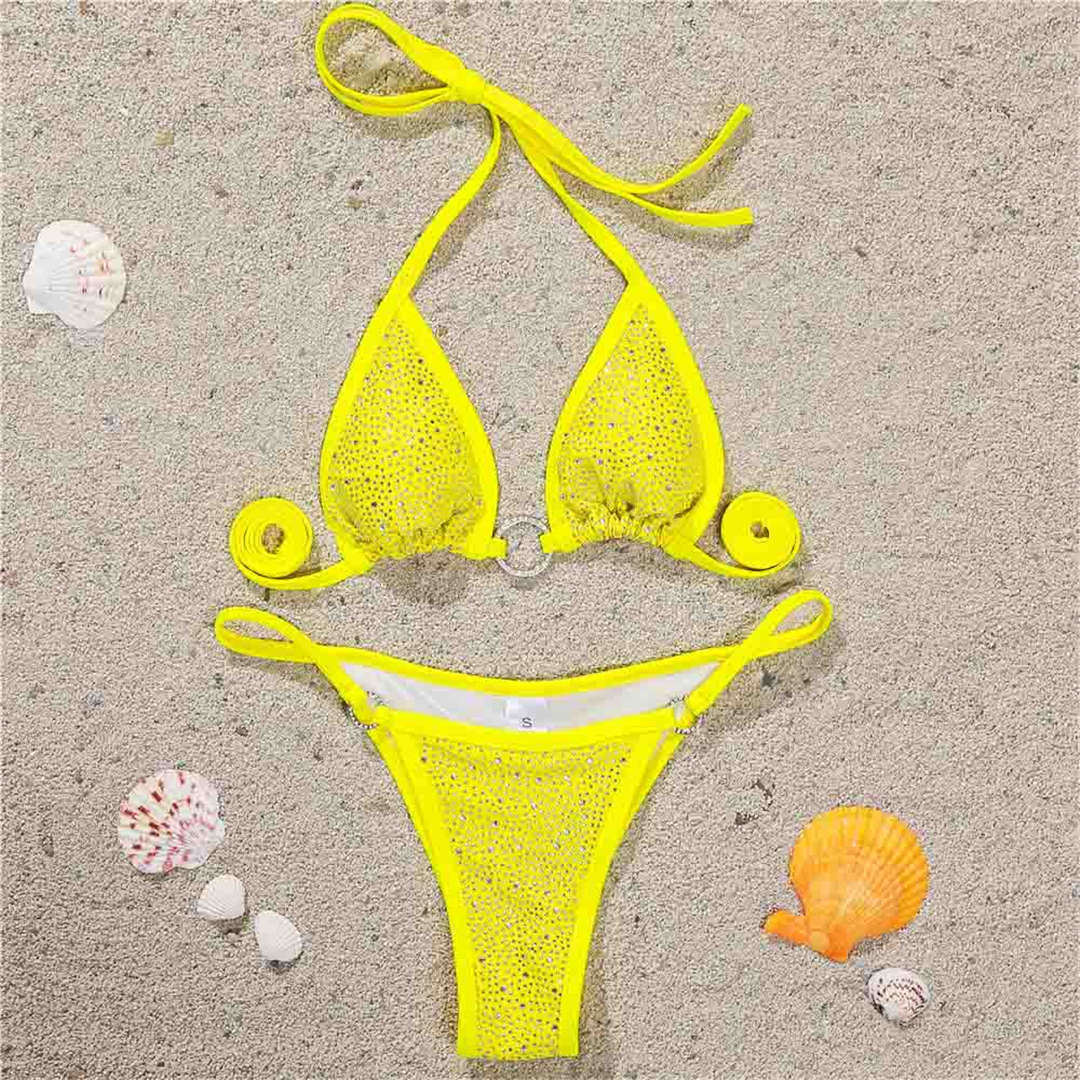 Bling Rhinestone Mini Bikini Swimsuit Women Swimwear Two piece Bikini set Bather Bathing Suit The Clothing Company Sydney