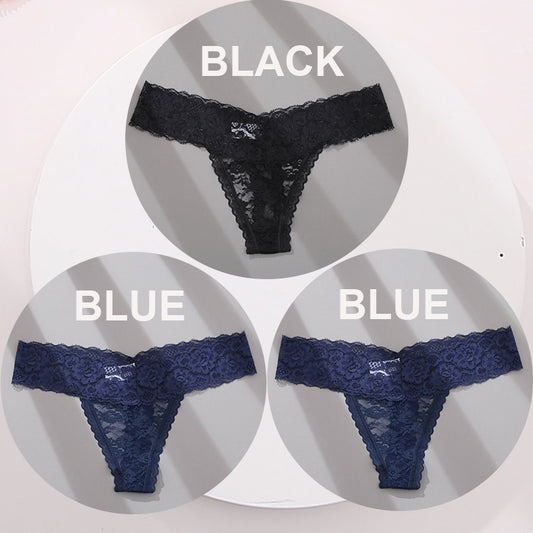 3 pack G-string Thong Panties Lace Floral Underwear Transparent Underpants Lingerie Briefs The Clothing Company Sydney