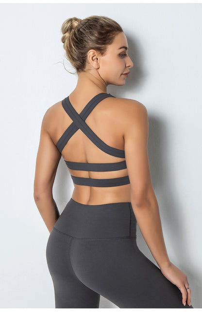 Sports Bra Shockproof Glamour Classic Comfortable Style Tank Wide Shoulder Strap Yoga Top Push Up Fitness Bras The Clothing Company Sydney