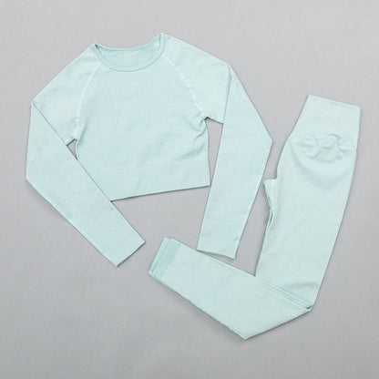 2 Piece High Waist Sports Legging Gym Women's sportswear Seamless Fitness Yoga Suit High Stretchy Workout Padded Sports Bra Leggings Set The Clothing Company Sydney