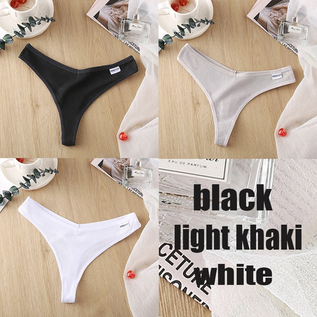 3 Pack 8 Colors Thong G-String Cotton Mix Thongs Panties V Waist Underpants Pantys Lingerie The Clothing Company Sydney