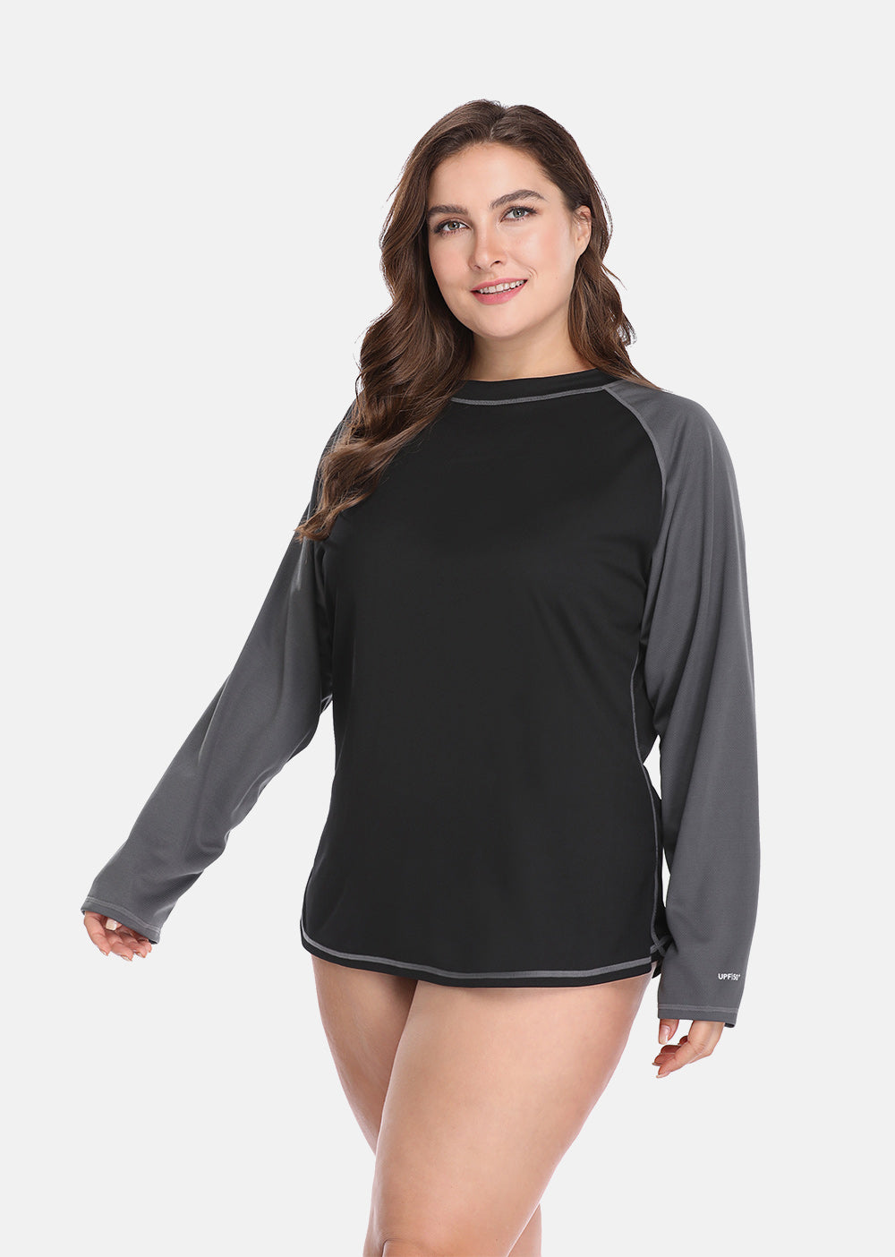 Women's Plus Size Long Rashguard Top UPF 50+ Diving Surf Swimwear Shirts Rash Guard Swimsuit Colorblock Beach Wear The Clothing Company Sydney