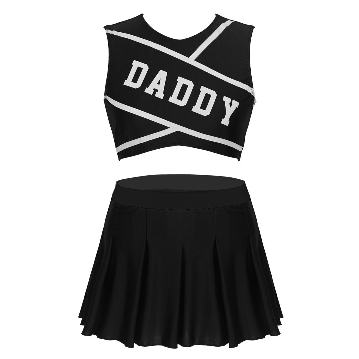 2 Piece Women's Adult Role Play Uniform Cheerleader DADDY Halloween Cosplay Costume Crop Top with Mini Pleated Skirt The Clothing Company Sydney