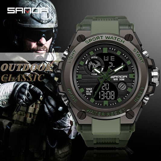 Sanda Military Army Sport Style Wristwatch Dual Display Men's Watch Clothing Company Sydney