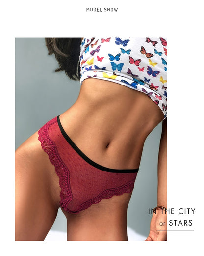 Lace Low Waist Panties  Hollow Back Transparent Underwear Lingerie G String Thong Briefs The Clothing Company Sydney