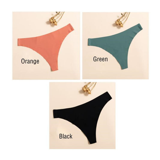 3 Pack Ultra-thin Ladies Panties G String Thong Briefs Seamless Solid Color Underwear Panties The Clothing Company Sydney