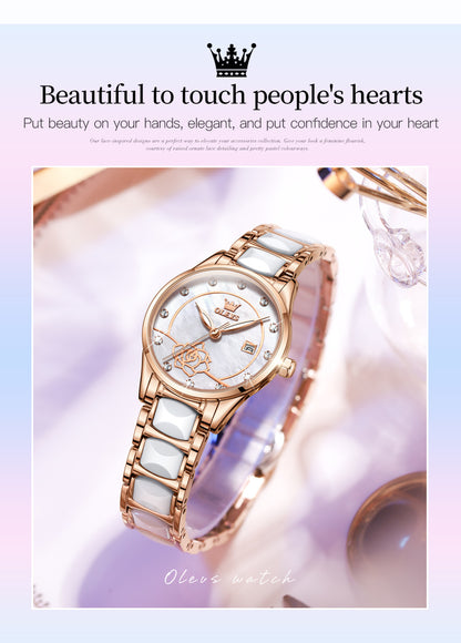 OLEVS Luxury Quartz Japan Movement 30M Water resistant Ceramics Ladies Watch Clothing Company Sydney