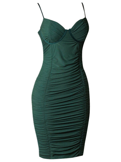 Spaghetti Strap Green Bandage Dress Summer Night Club V Neck Draped Evening Celebrity Party Dresses Outfits The Clothing Company Sydney