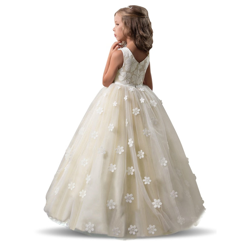 Kid Wedding Dresses for Girls Elegant Flower Princess Long Gown Baby Girl Christmas Dress Size 6 12 14 Years The Clothing Company Sydney