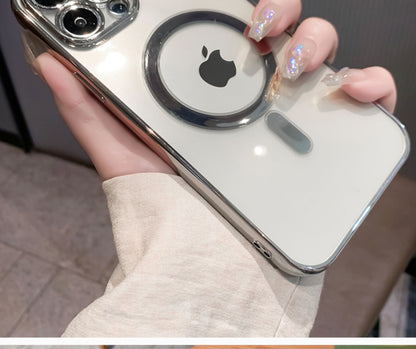 Luxury Plating Clear Magnetic For Magsafe Wireless Charge Case For iPhone 13 12 11 Pro Max X XR XS Plus Soft Silicone Cover The Clothing Company Sydney