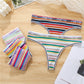 3 Pack Cotton Mix Seamless G-string Colorful Striped Lingerie Panties S-XL Thongs Female Letter Waist Underwear Briefs The Clothing Company Sydney