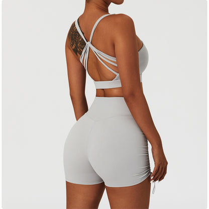 2 Piece Women's Yoga Set Workout Shirts Sport Pants Bra Gym Suits Fitness Shorts Crop Top High Waist Running Leggings Sports Sets The Clothing Company Sydney