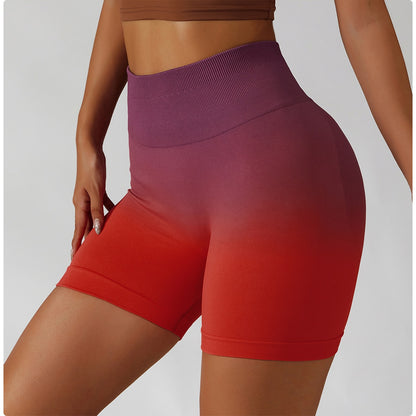 Gradient Seamless Yoga Shorts Gym Running Workout Tight Sports Shorts High Waist Elastic Butt Lifting Fitness Pants Shorts The Clothing Company Sydney