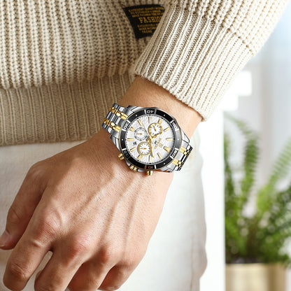 Mens Watch Waterproof Sport Wristwatch for Men Stainless Steel Business Quartz Watches Clock Gift for Father Birthday The Clothing Company Sydney