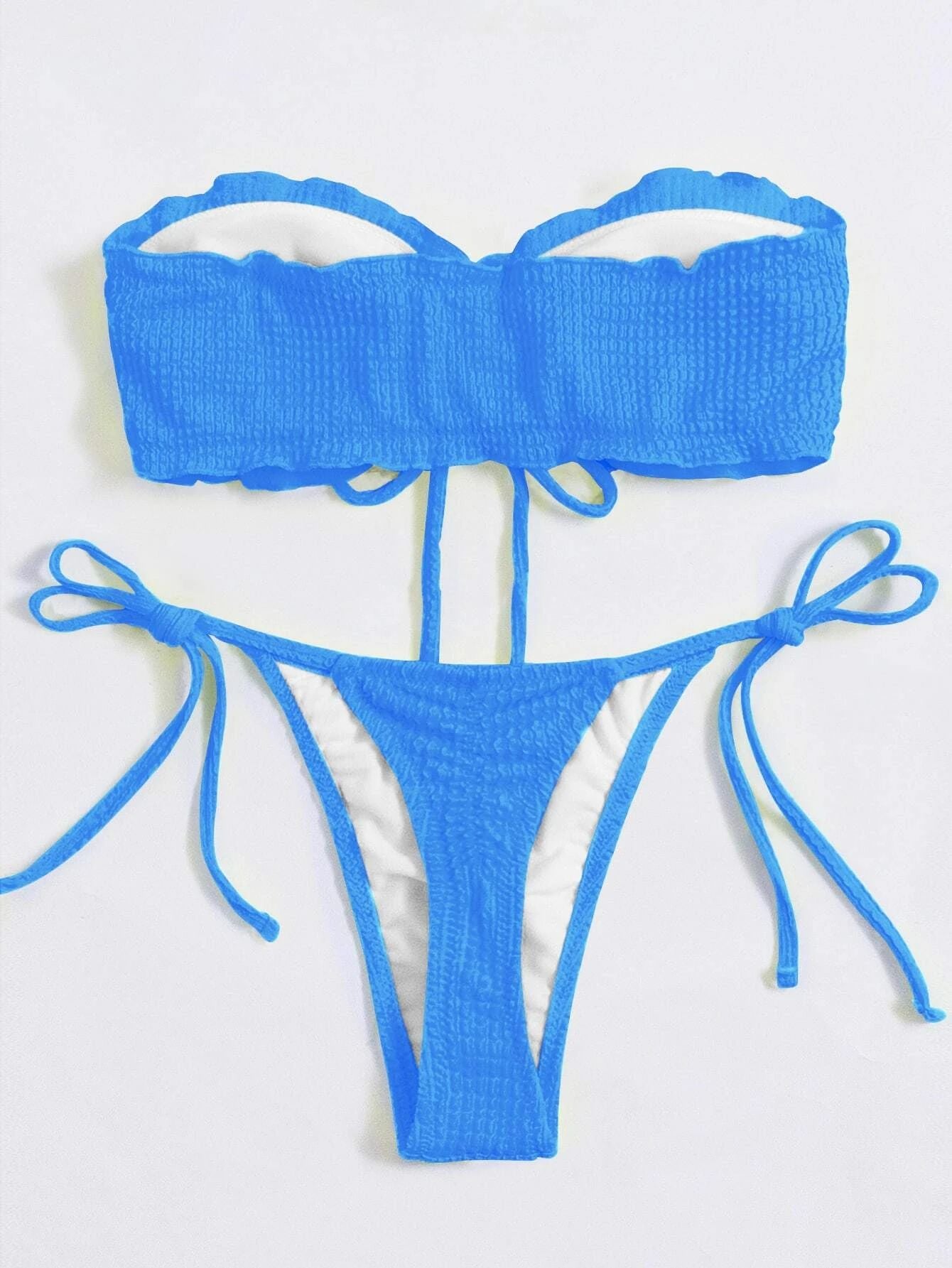 Tie Front Bandeau Thong Bikinis Two Piece Swimwear Swimsuit Bikini Set Summer Beach Bathing Suit The Clothing Company Sydney