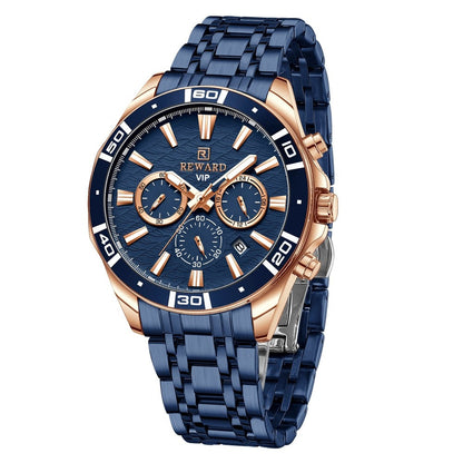 Mens Watch Waterproof Sport Wristwatch for Men Stainless Steel Business Quartz Watches Clock Gift for Father Birthday The Clothing Company Sydney